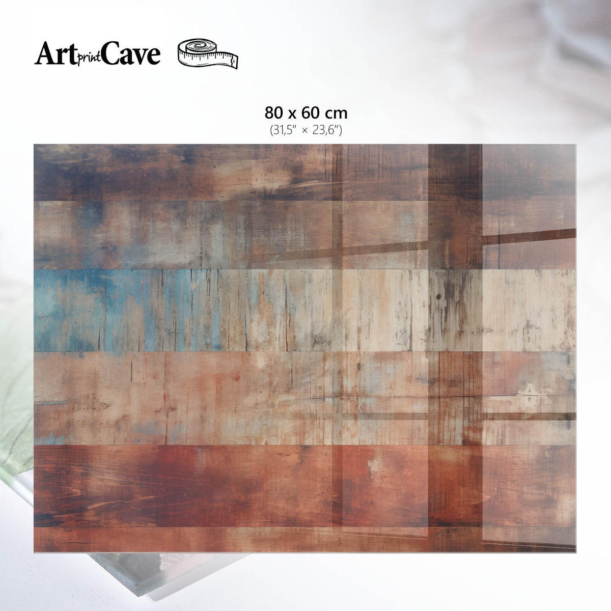 GLASPLATTE 80x60 cm – Retro-Boards - Grau, Glas (0.4/80/60cm) - ArtPrintCave