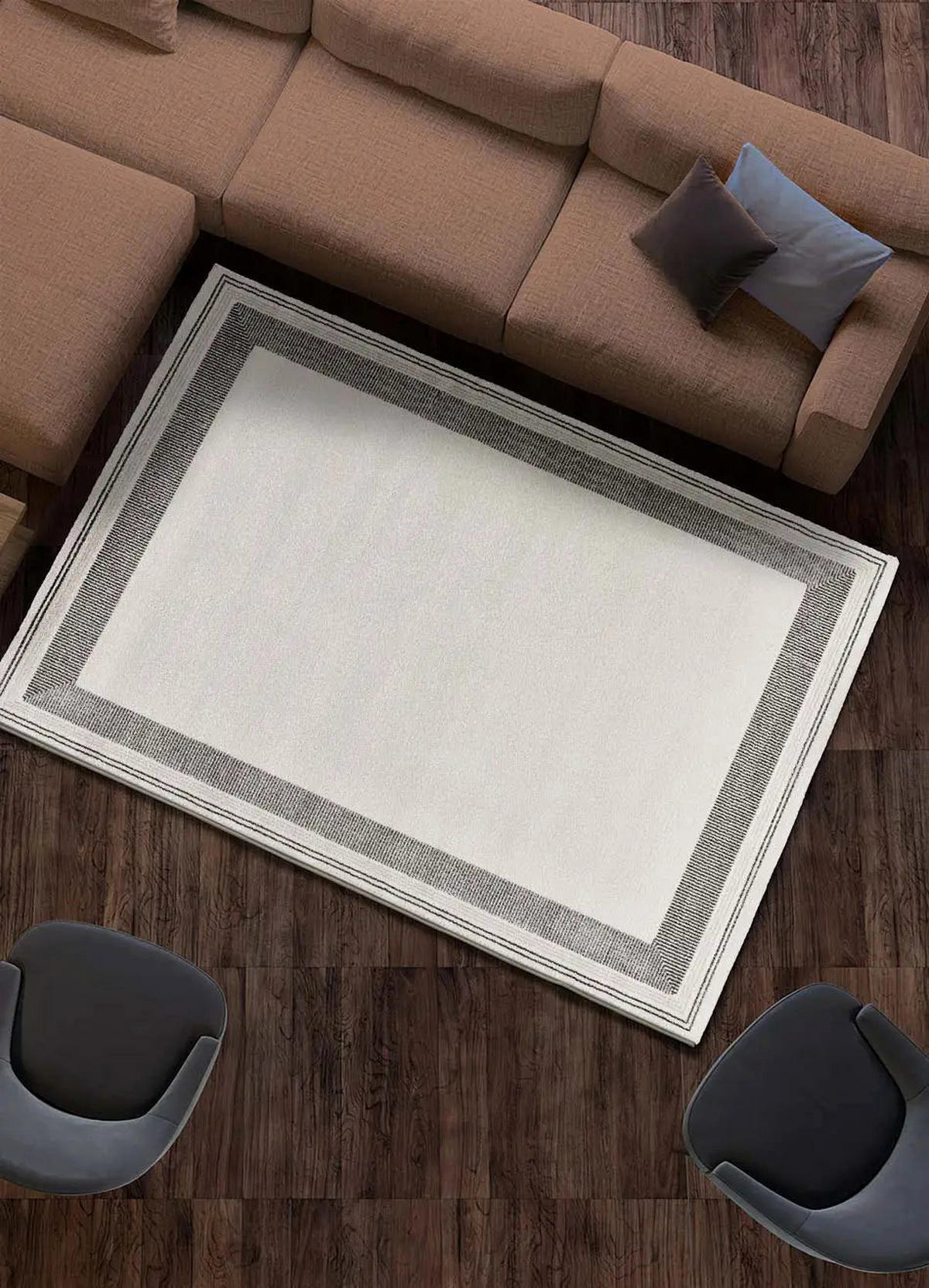 WEBTEPPICH Weiß / Schwarz Marco 80/150 cm - Schwarz/Weiß, Naturmaterialien/Textil (80/150cm) - Atticgo