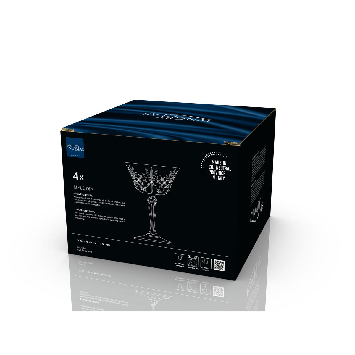 CHAMPAGNERSCHALE Melodia 4er Set, Kristallglas, Transparent, 260 ml - Transparent, Glas (0.26L) - Lyngby Glas