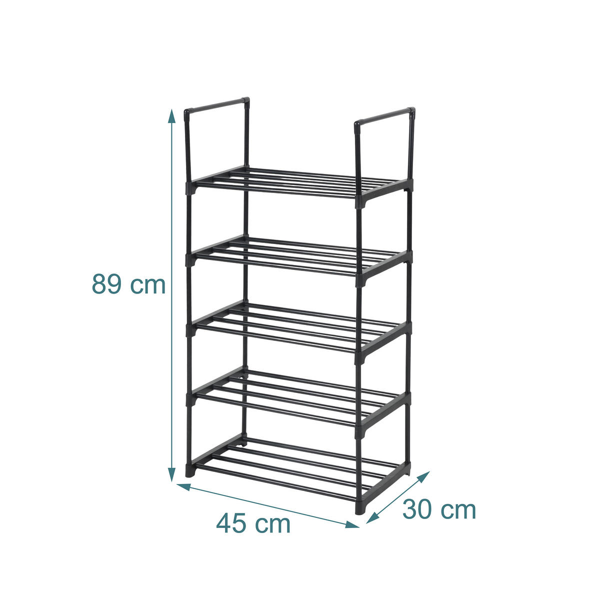 BOTNÍK - černá, kov/plast (45/89/30cm) - Relaxdays
