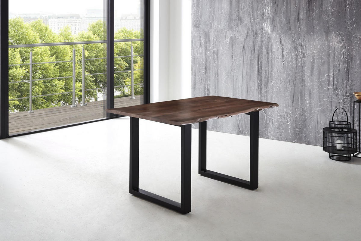 ESSTISCH LUBIN - Schwarz/Braun, Holz/Metall (85/160/77cm) - SAM
