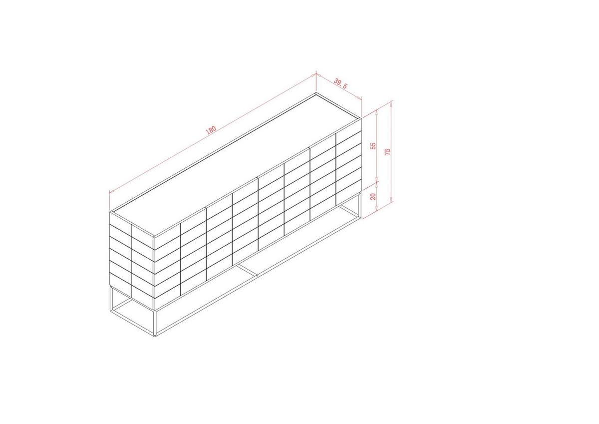 SIDEBOARD ROSE HILL Grün 180x40x75 cm - Grün, Holzwerkstoff (180/75/40cm) - FURNLUX