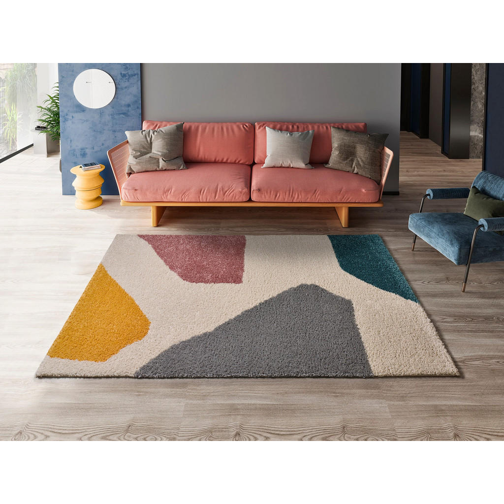 Thumbnail - Atticgo Hochflorteppich, Mehrfarbig, Weiß, Textil, Ethno, Rechteckig, 133x190 cm, Oeko-Tex® Standard 100, in verschieden...