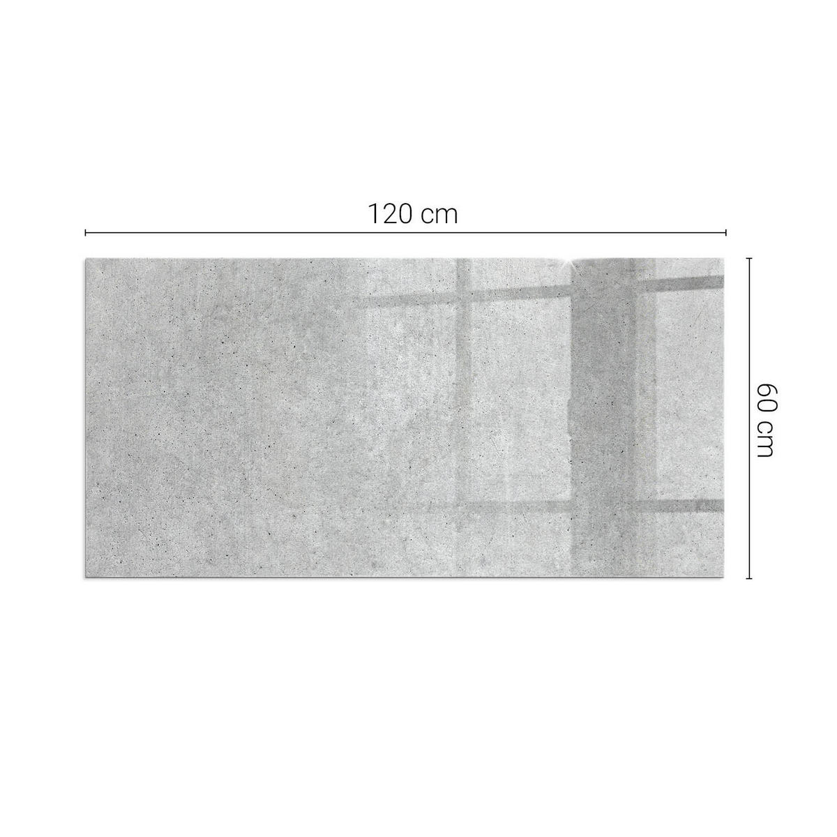 GLASPLATTE für Kamin 120x60 cm Grau - Grau, Glas (120/60/0.4cm) - ArtPrintCave