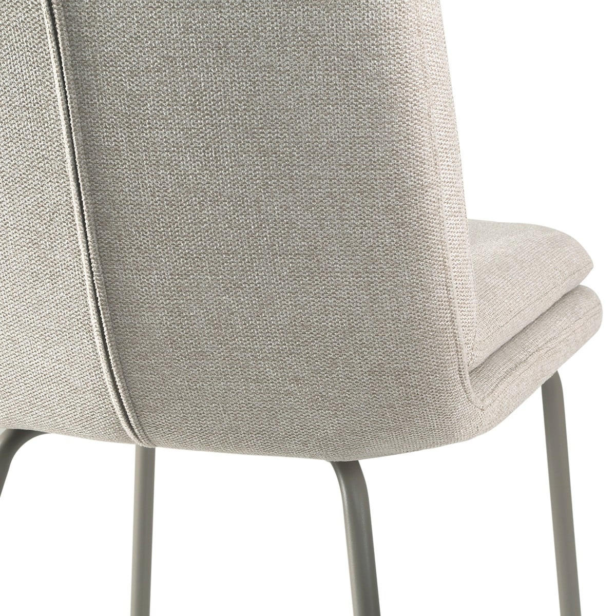 STÜHLE 4er Set aus Stoff Beine aus beige lackiertem Metall 64,5/48/85 cm - Beige, Textil (48/85/76cm) - Calicosy