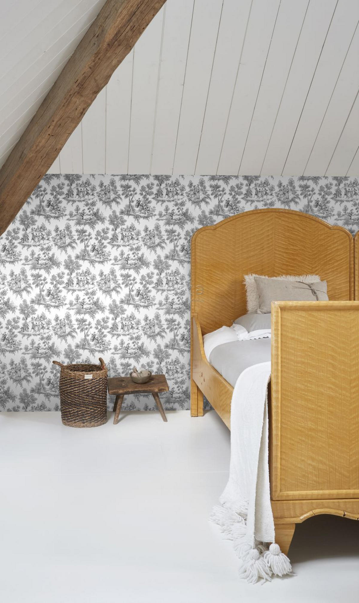 TAPETE Toile de Jouy 53 cm x 10.05 m - Schwarz, Papier (53/1000cm) - ESTAhome