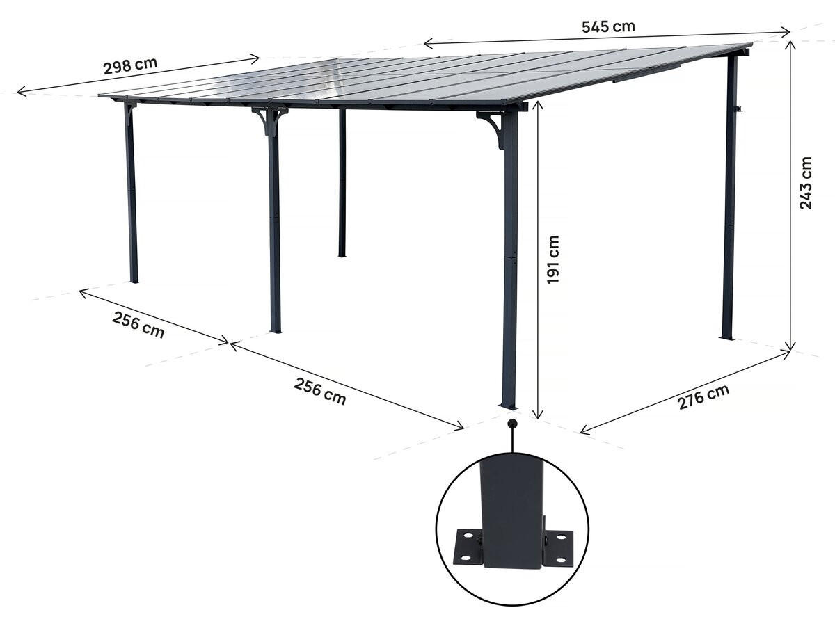 PARTYZELT UND PAVILLON marvin Grau - Grau, Metall (298/243/545cm) - Habitat Garten