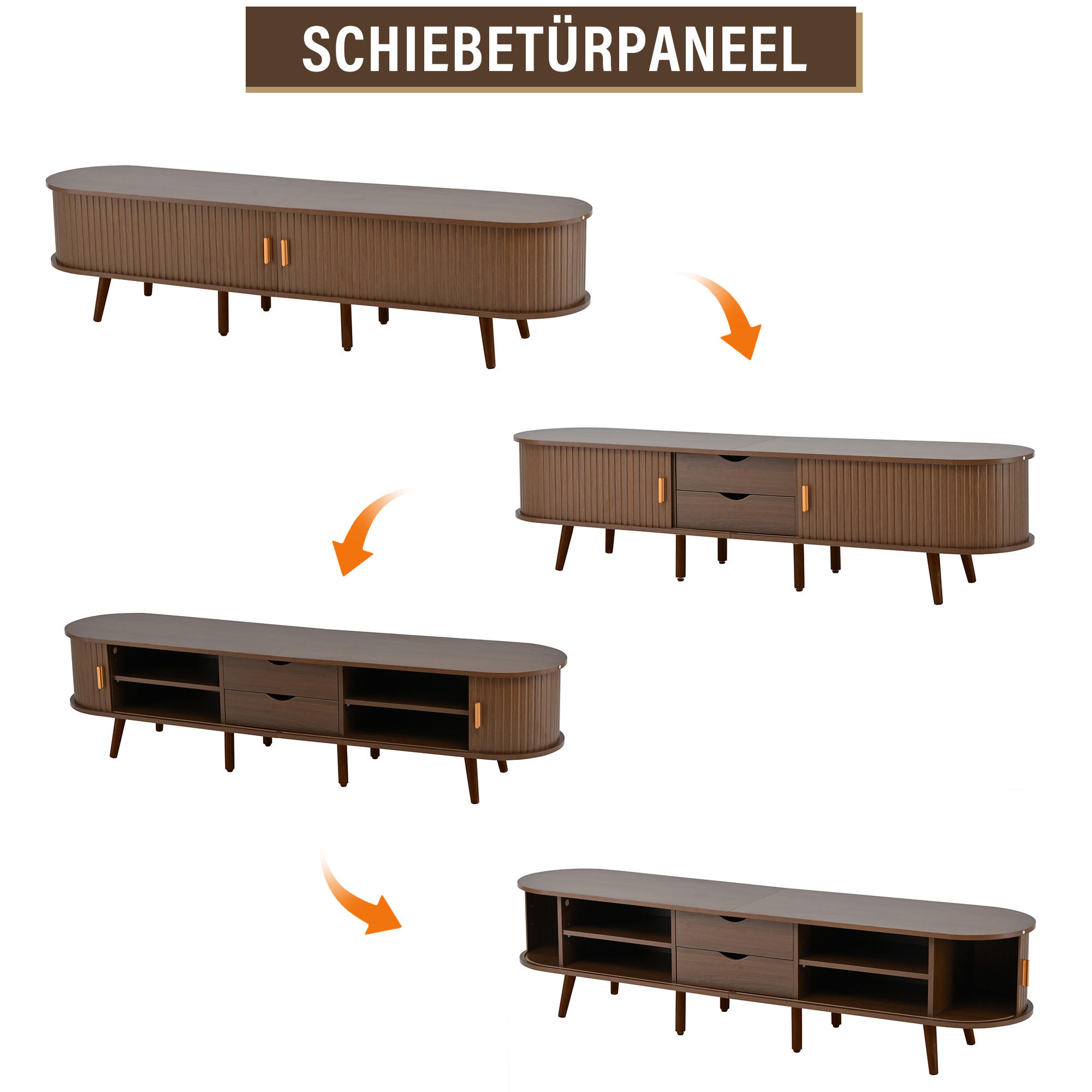 Oxeza Tv-Schrank Nussbaum 170x42x40 cm