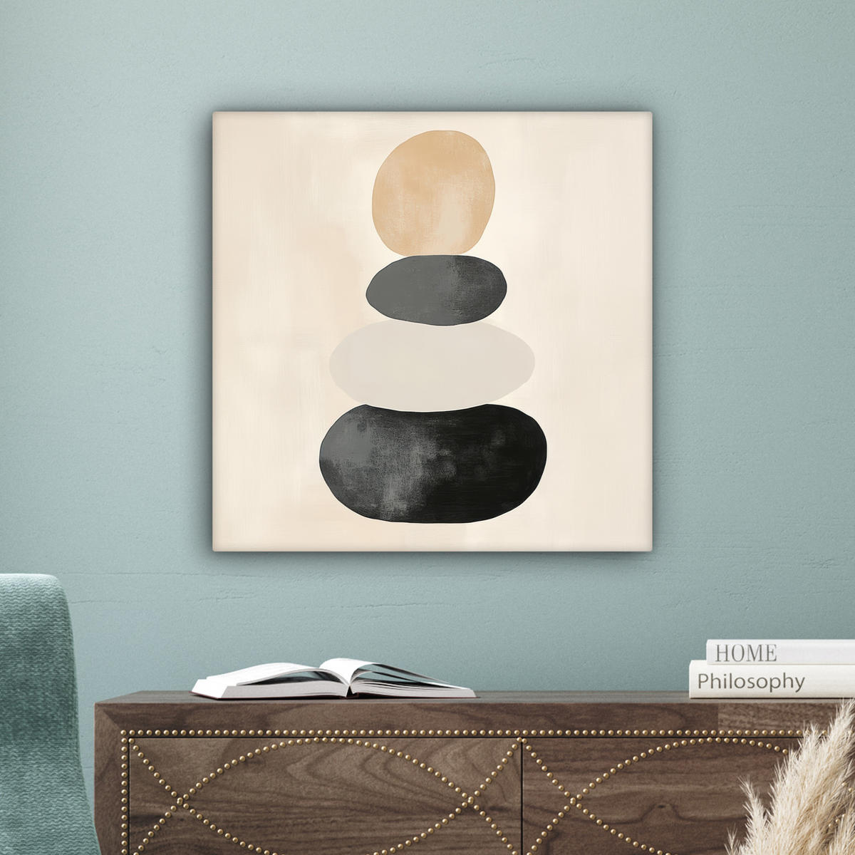 LEINWANDBILD Japandi - Wabi sabi - Beige 50x50 cm - Taupe, Textil (50/50cm) - MuchoWow