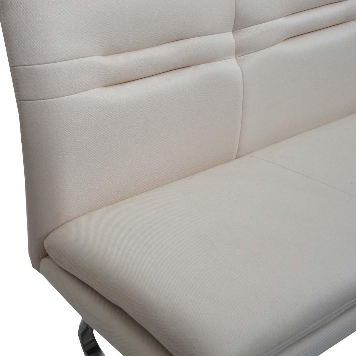 SITZBANK Cremeweiß, Silber - Silberfarben/Weiß, Textil (160/90/58cm) - MCW