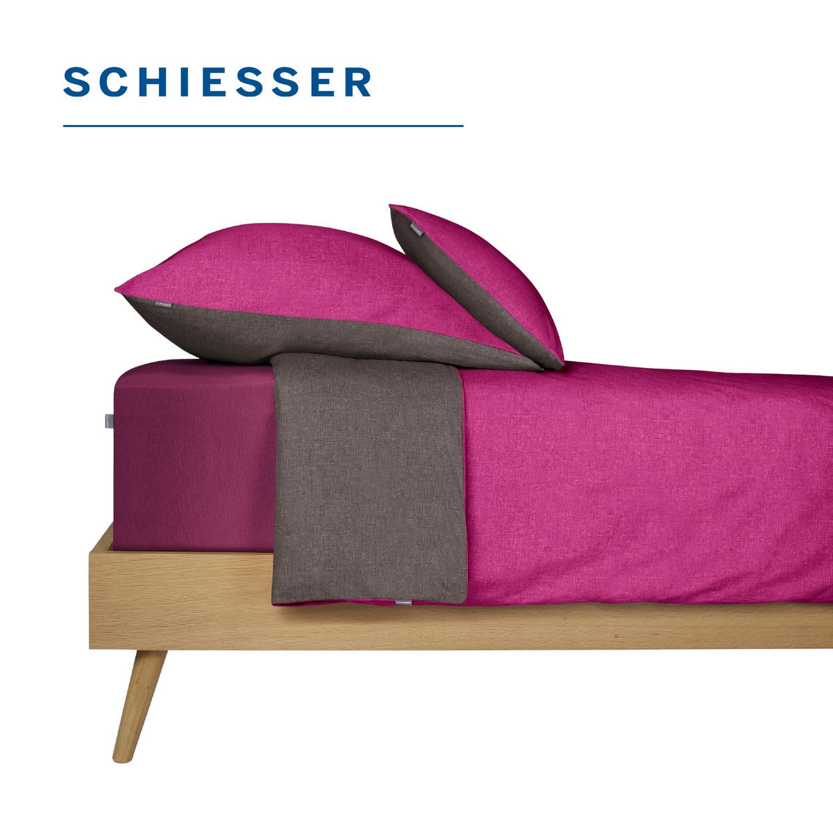 SPANNBETTLAKEN Flexi 95 % Baumwolle, 5 % Elasthan 180x200 cm Beere - Beere, Textil (180/200cm) - SCHIESSER