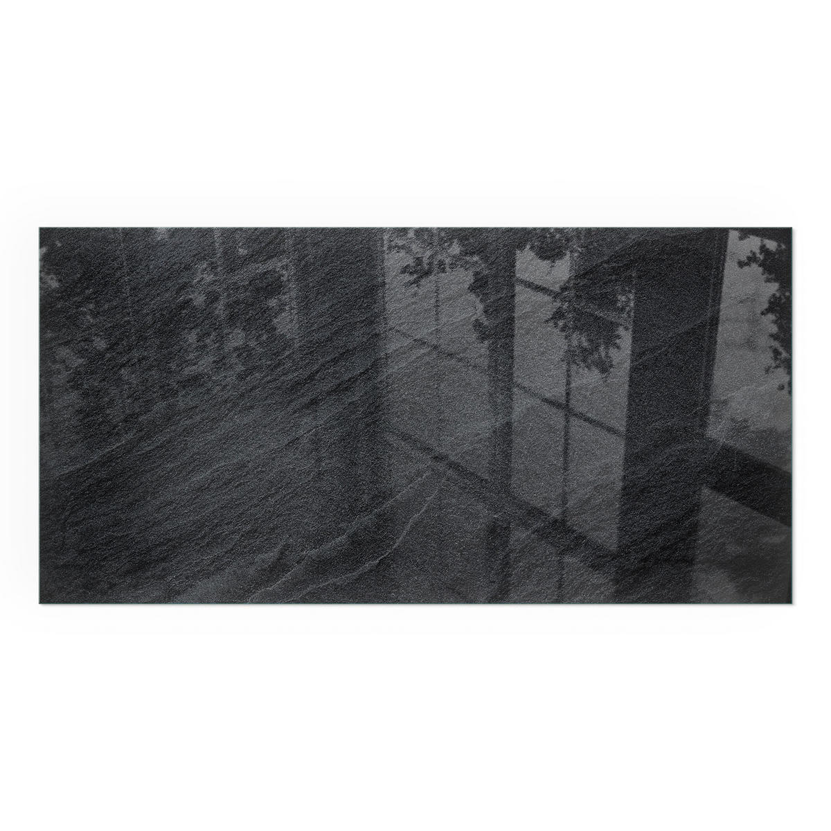 GLASPLATTE für Kamin 120x60 cm - Schwarz, Glas (120/60/0.4cm) - TULUP