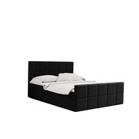 BOXBETT mit Bettkasten und Matratze Topper HANA Stoff Matt Velvet Schwarz 140x200 cm H3-Bonell - Schwarz, Holz/Textil (140/200cm) - Kaiser Möbel