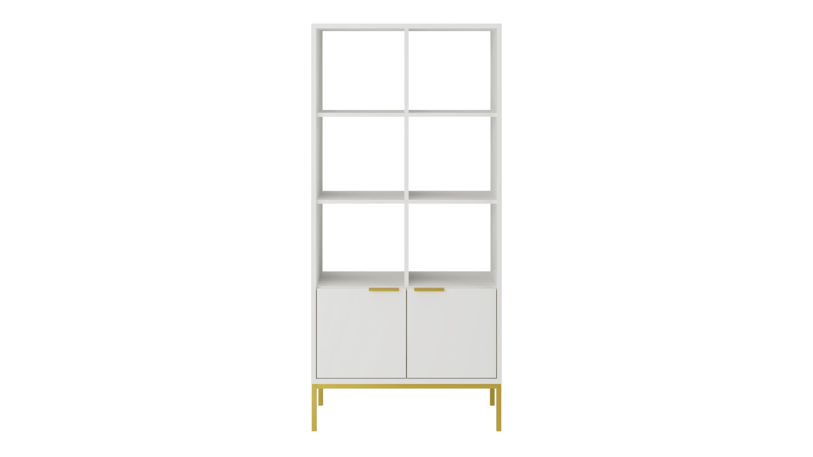 RAUMHIRSCH FURNITURE KNIHOVNA Austin bílá, zlatá 40/171,3/80 cm
