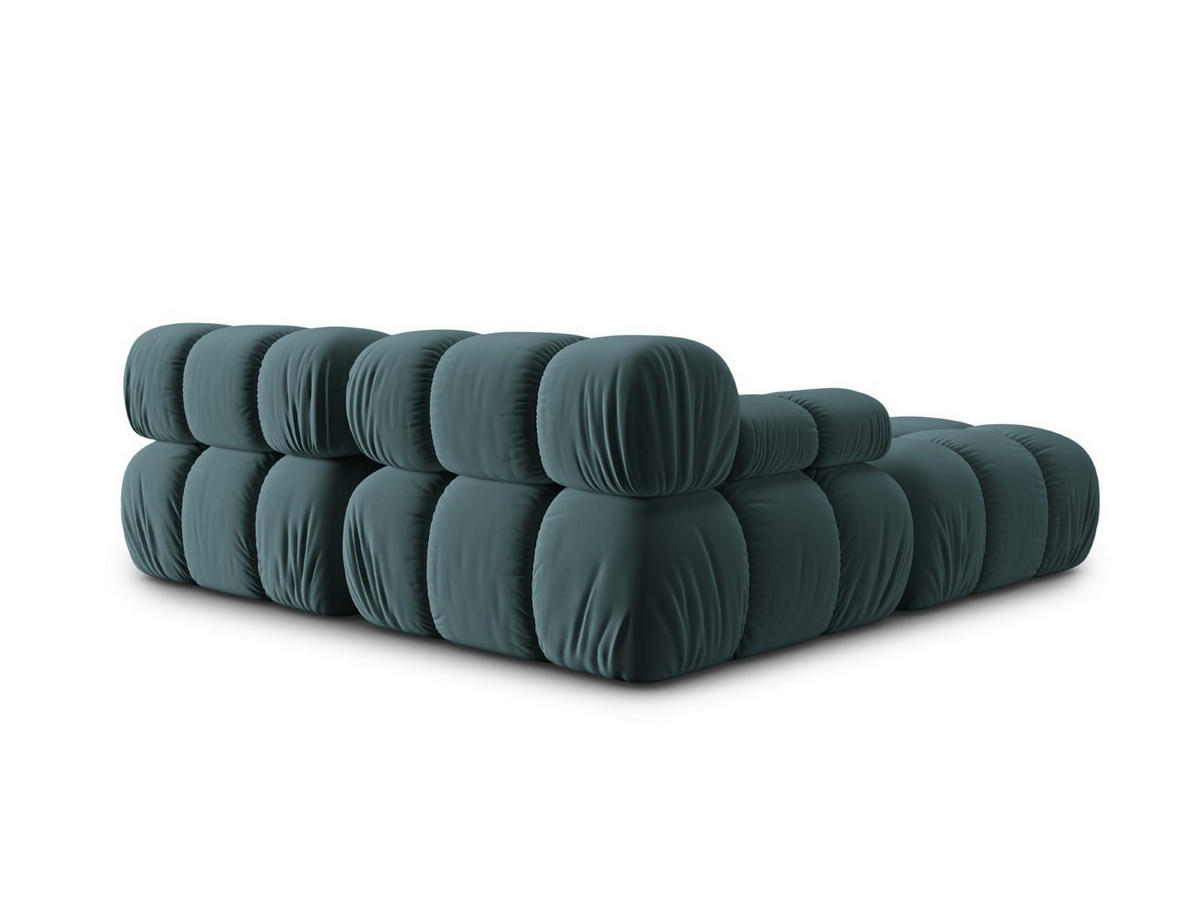 MODULARES-SOFA Bellis aus Samt petrol 3 Sitzplätze - Petrol, Textil (188/63/188cm) - Micadoni