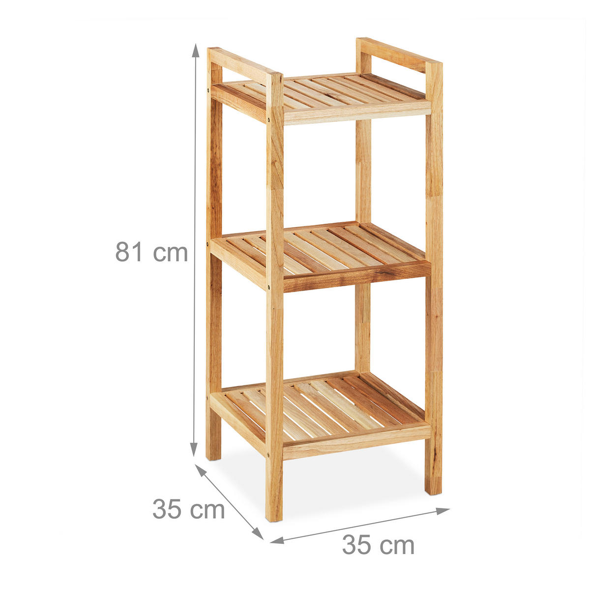 BADREGAL - Hellbraun, Holz (35/81/35cm) - Relaxdays