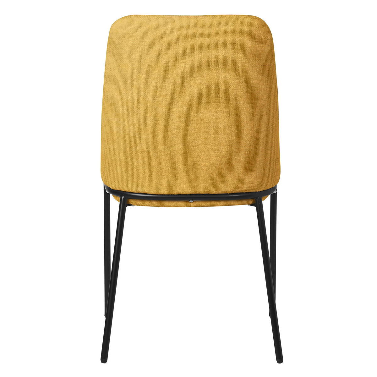 ESSZIMMERSTUHL 2er Set Senf aus Polyester - Gelb/Schwarz, Textil/Metall (49/94/62cm) - ML-DESIGN