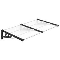 TÜRVORDACH Schwarz Und Transparent 152.5/90 Cm Polycarbonat - Transparent, Kunststoff (152.5/27.5/90cm) - vidaXL