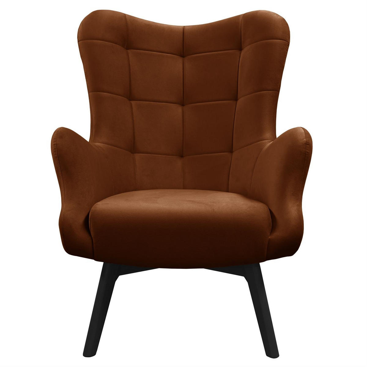 SESSEL SAND mit schwarzen Beinen - Schwarz/Braun, Textil (80/105/86cm) - Lookway