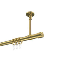 GARDINENSTANGEN-SET Sonette Santo 140 cm, 1-läufig, 20 mm Ø Messing-Optik - Messingfarben, Metall (140cm) - INTERDECO