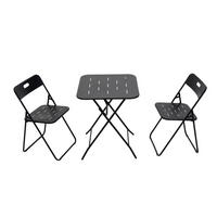 GARTENSET 60/73/60 cm Schwarz aus Stahl mit Klappfunktion 3er Set - Schwarz, Metall - OKMYHOME
