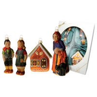 CHRISTBAUMSCHMUCK Hänsel und Gretel Mehrfarbig 17cm (Glas / 4 Stk.) - Multicolor, Glas (9/17/7cm) - Krebs Glas Lauscha