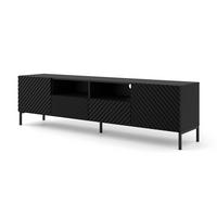 TV LOWBOARD Schwarz, Schwarz 200/56/42 - Schwarz, Holzwerkstoff (200/56/42cm) - RAUMHIRSCH FURNITURE
