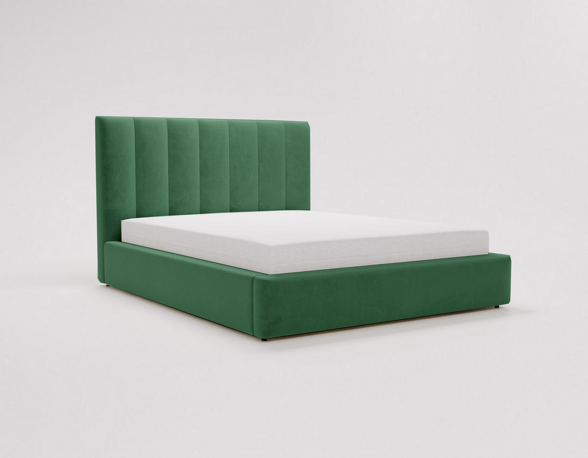POLSTERBETT 180x200 cm Velor, Lattenrost, Bettkasten, Grün - Grün, Holz/Textil (180/200cm) - Emporius