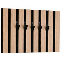 SCHLÜSSELBOARD Grace Schwarz/Eiche inkl. 5 Haken - Schwarz, Textil (31/20/2cm) - Mömax