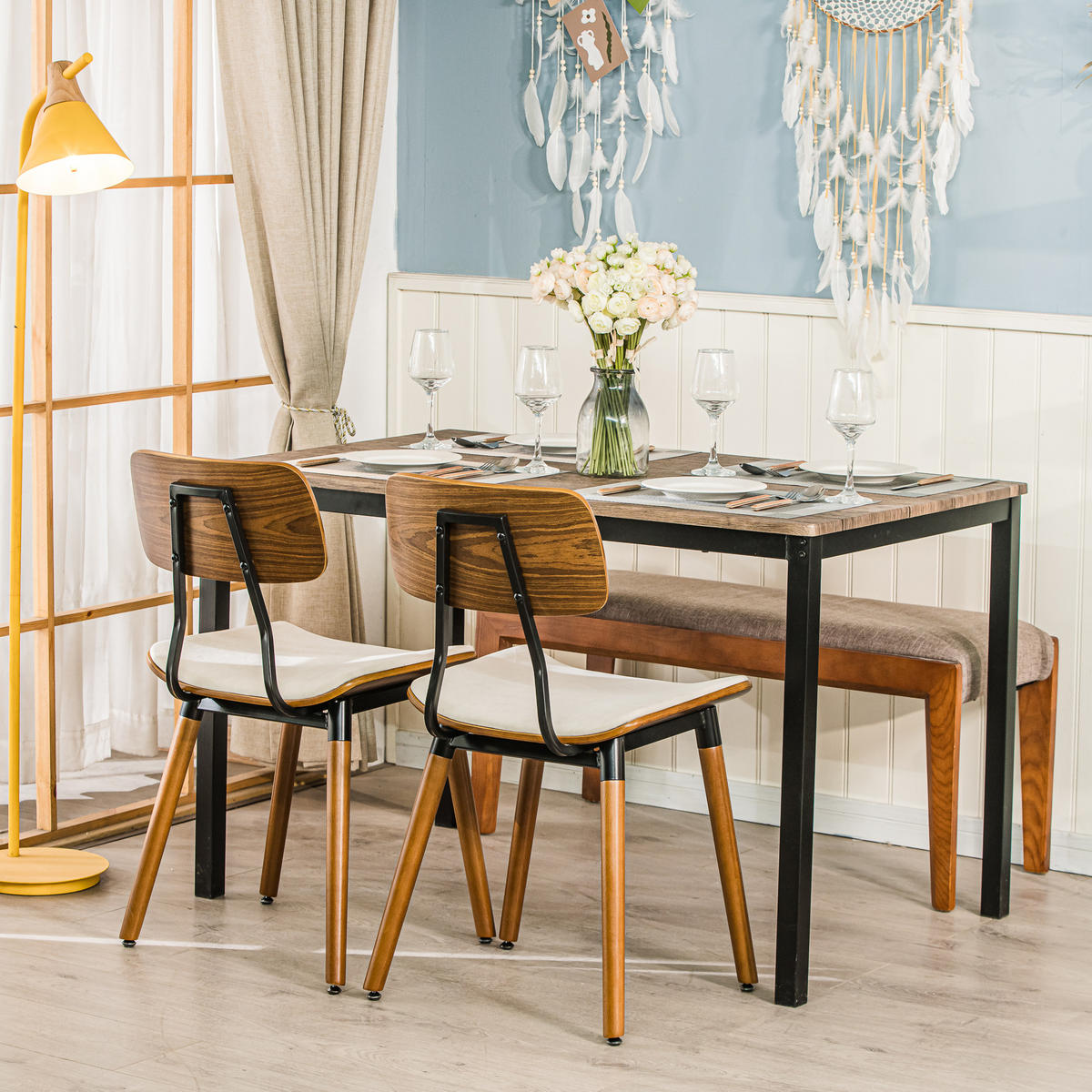 STUHL 2er-Set Stoff Beige - Beige, Textil (44/82/50cm) - Nordlys