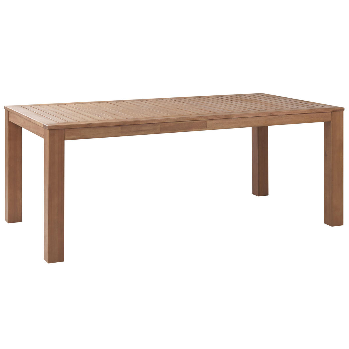 GARTENTISCH Eukalyptusholz hellbraun 190/105 cm Monsano - Hellbraun, Holz (105/190/76cm) - Beliani