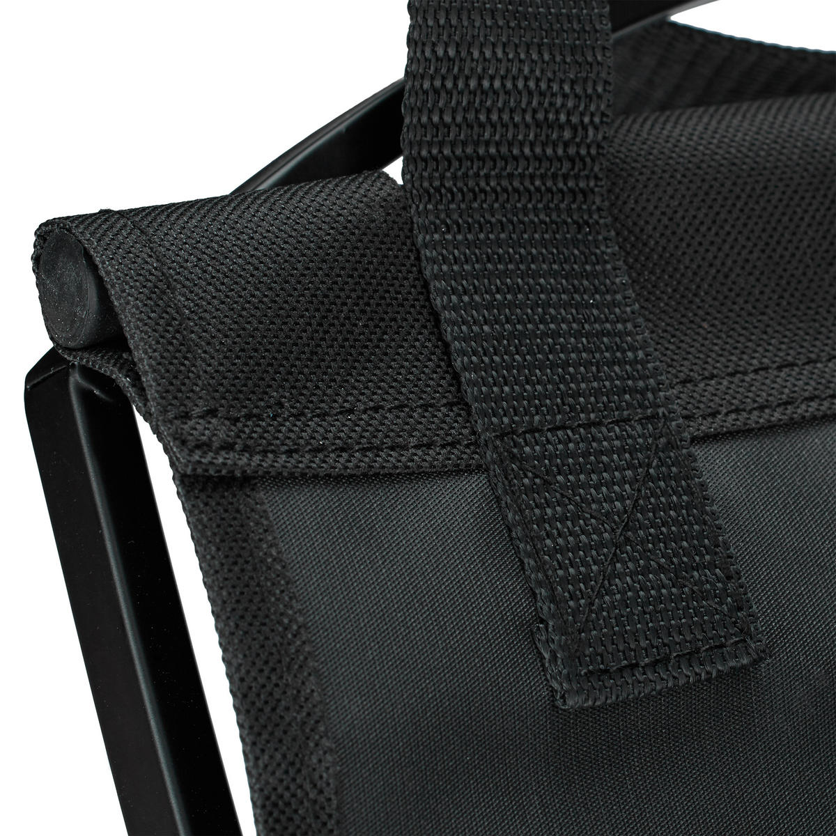 KAMINHOLZKORB - Schwarz, Textil/Metall (43.5/32/32cm) - Relaxdays