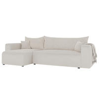 ECKSOFA Creme in Bouclé, Teddystoff mit Bettkasten - Creme, Textil (248/145cm) - Idohome