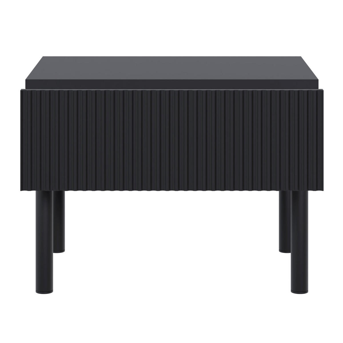 NACHTTISCH Veldio New Schwarz 50 cm - Schwarz, Holzwerkstoff/Metall (50/44/35.6cm) - Selsey