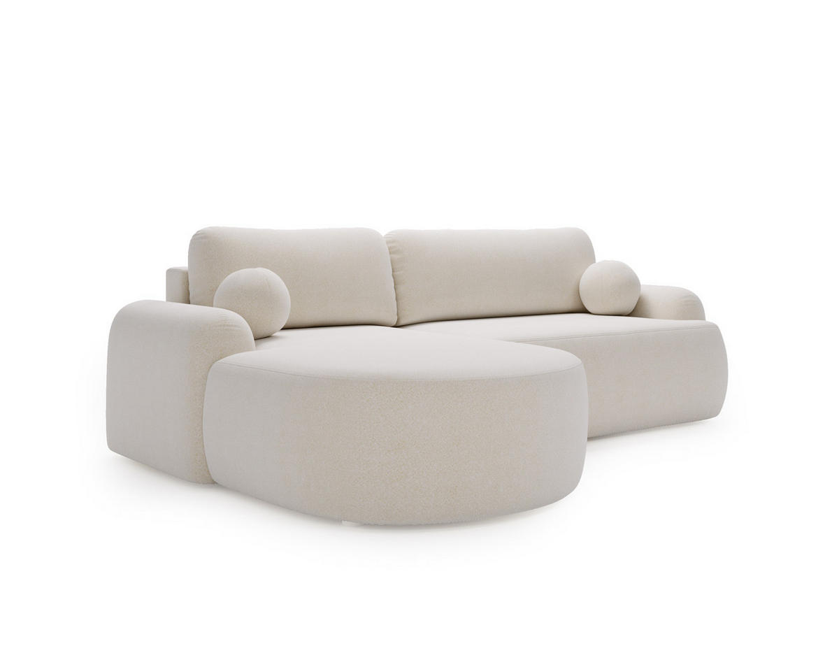 ECKSOFA DION ECRU L - Links - Ecru, Textil (261/177cm) - Luxkor24