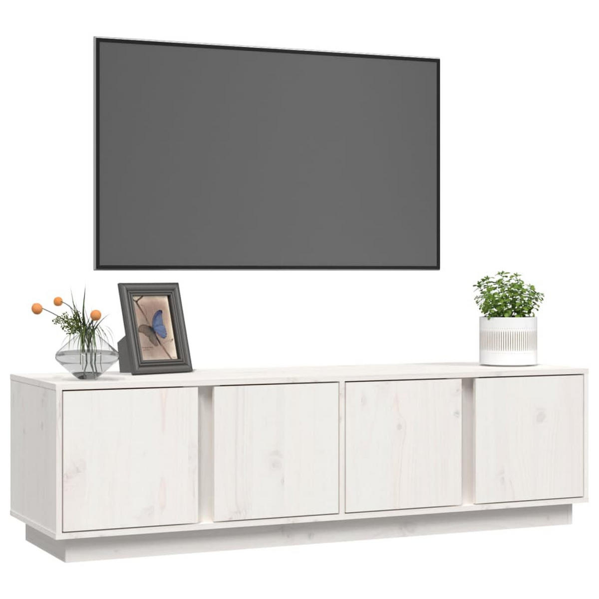 TV-SCHRANK Weiss 140/40/40 Cm Massivholz Kiefer - Weiß, Holz (40/40/140cm) - vidaXL
