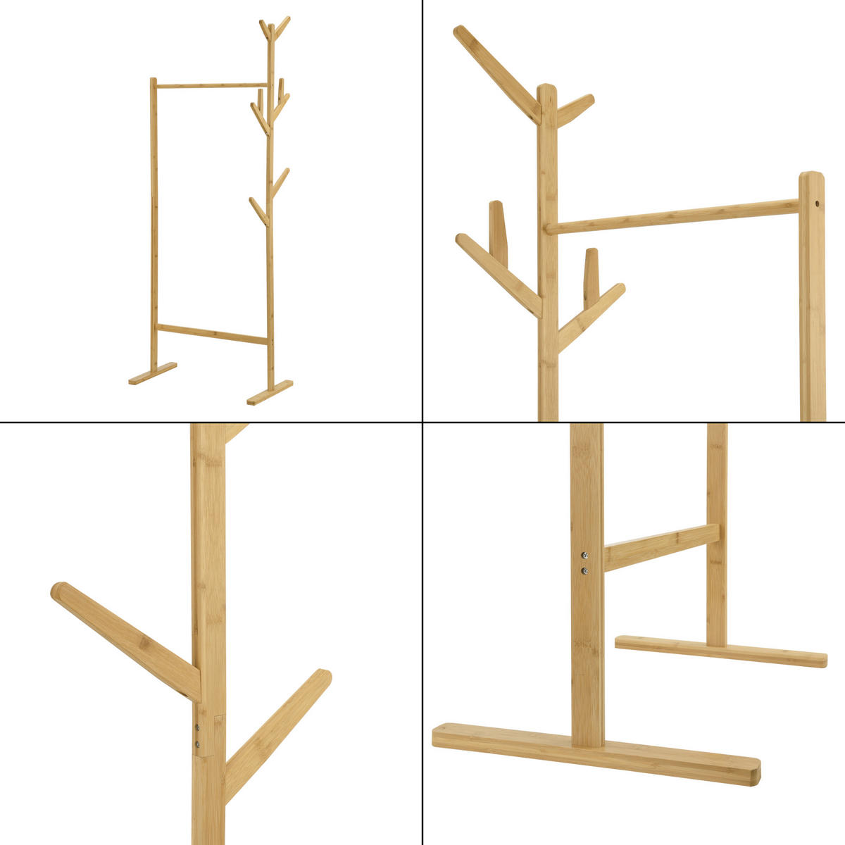 GARDEROBENSTÄNDER Nordreisa - Naturfarben, Holz (65/170/40cm) - [en.casa]