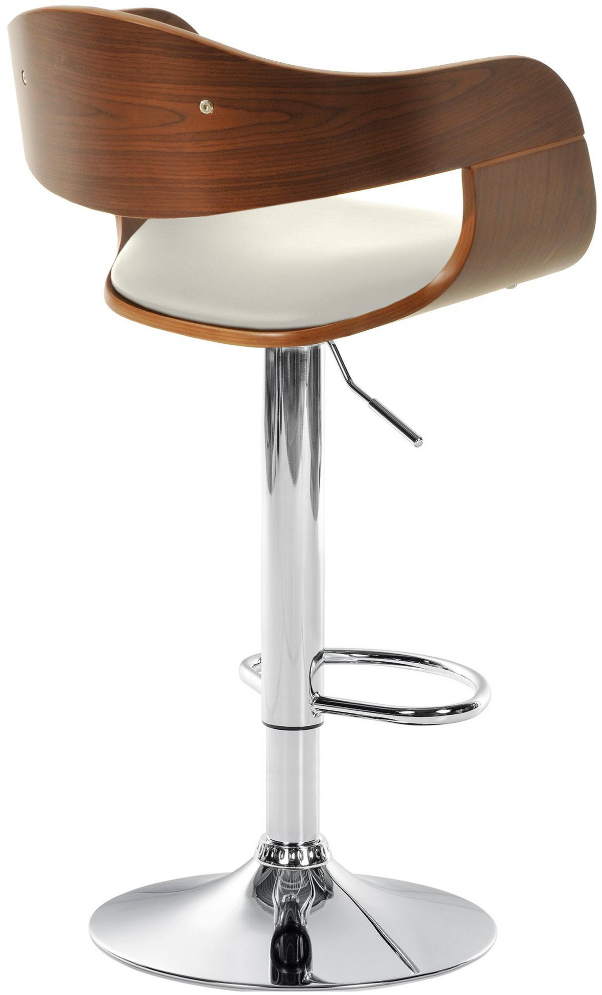 BARHOCKER Lederlook walnuss/weiß - Walnussfarben/Weiß, Textil/Metall (50/88/48cm) - CLP