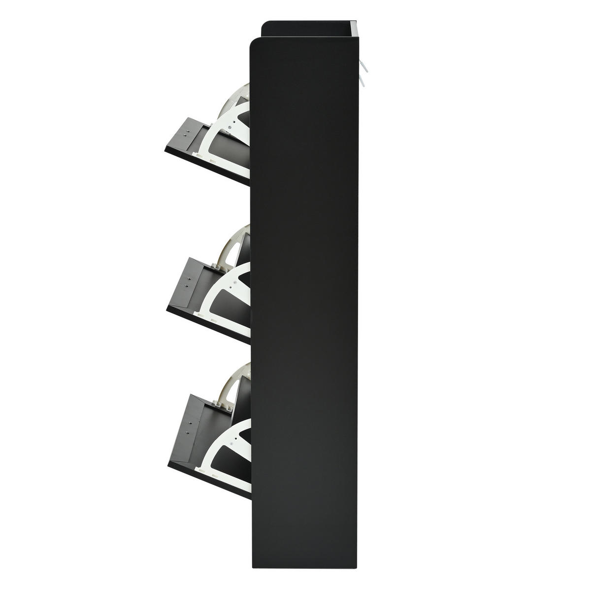 SCHUHSCHRANK aus MDF & Spanplatte 140x24x120cm in Schwarz 2er Set - Schwarz, Holzwerkstoff (140/120/24cm) - Modfu