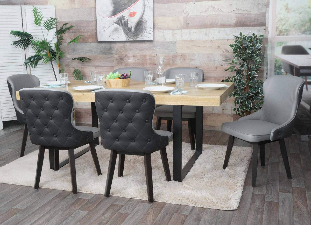 ESSZIMMERSTUHL Grau, Hellgrau 6er-Set - Hellgrau/Grau, Textil (53/86/53cm) - MCW