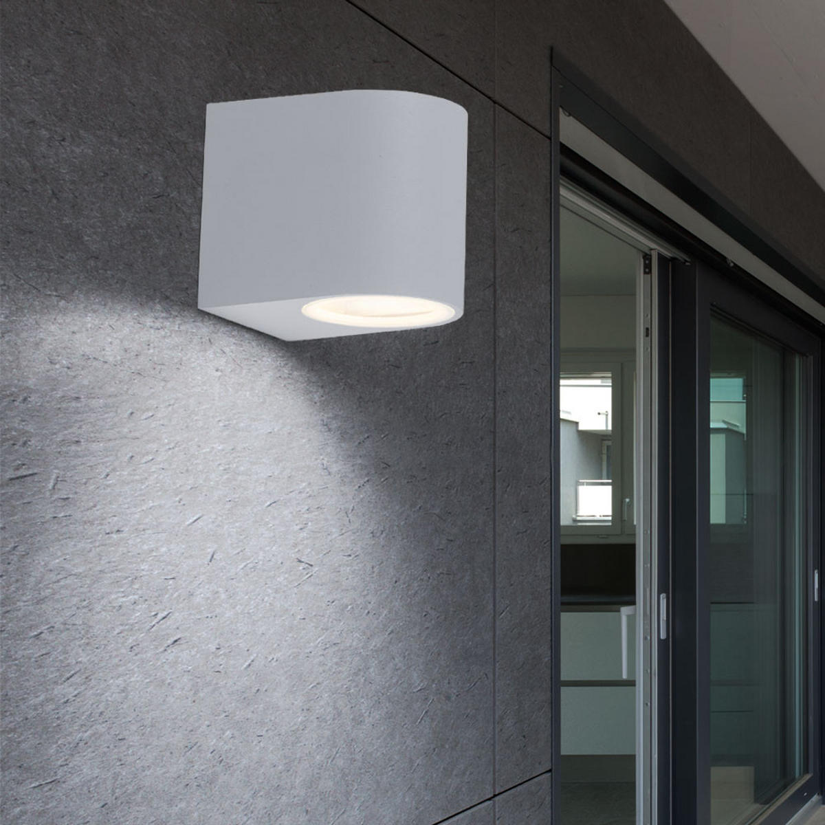 LED AUSSEN-WANDLEUCHTE Aluminium Weiß - Weiß, Metall (6.8/9.2/8cm)