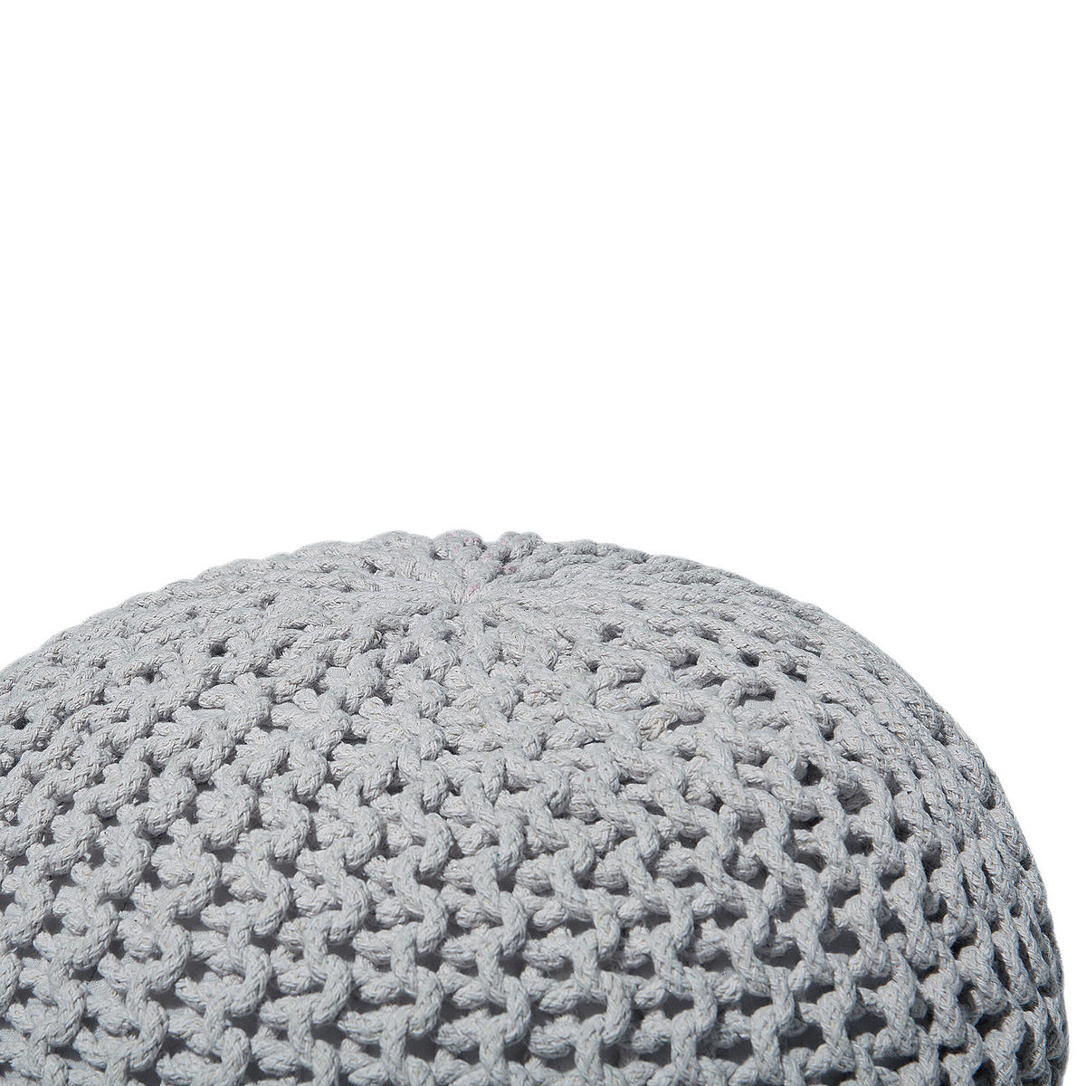 POUF Conrad 50/50/35 cm - Grau, Naturmaterialien/Textil (50/35/50cm) - Beliani