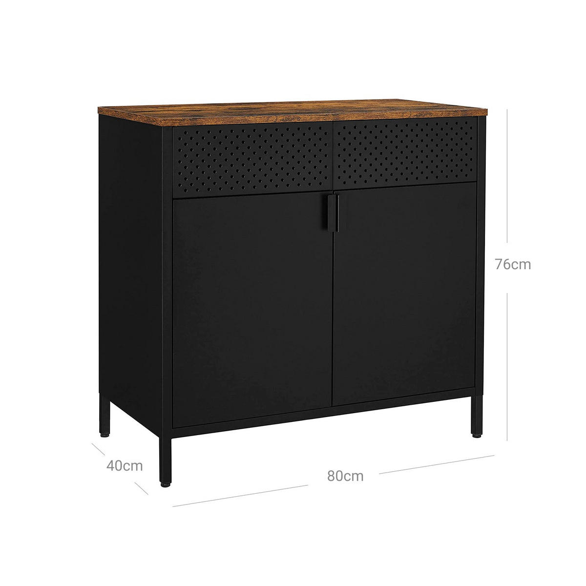 SIDEBOARD AUFBEWAHRUNGSSCHRANK - Braun, Holzwerkstoff (40/76/80cm) - Hansiro