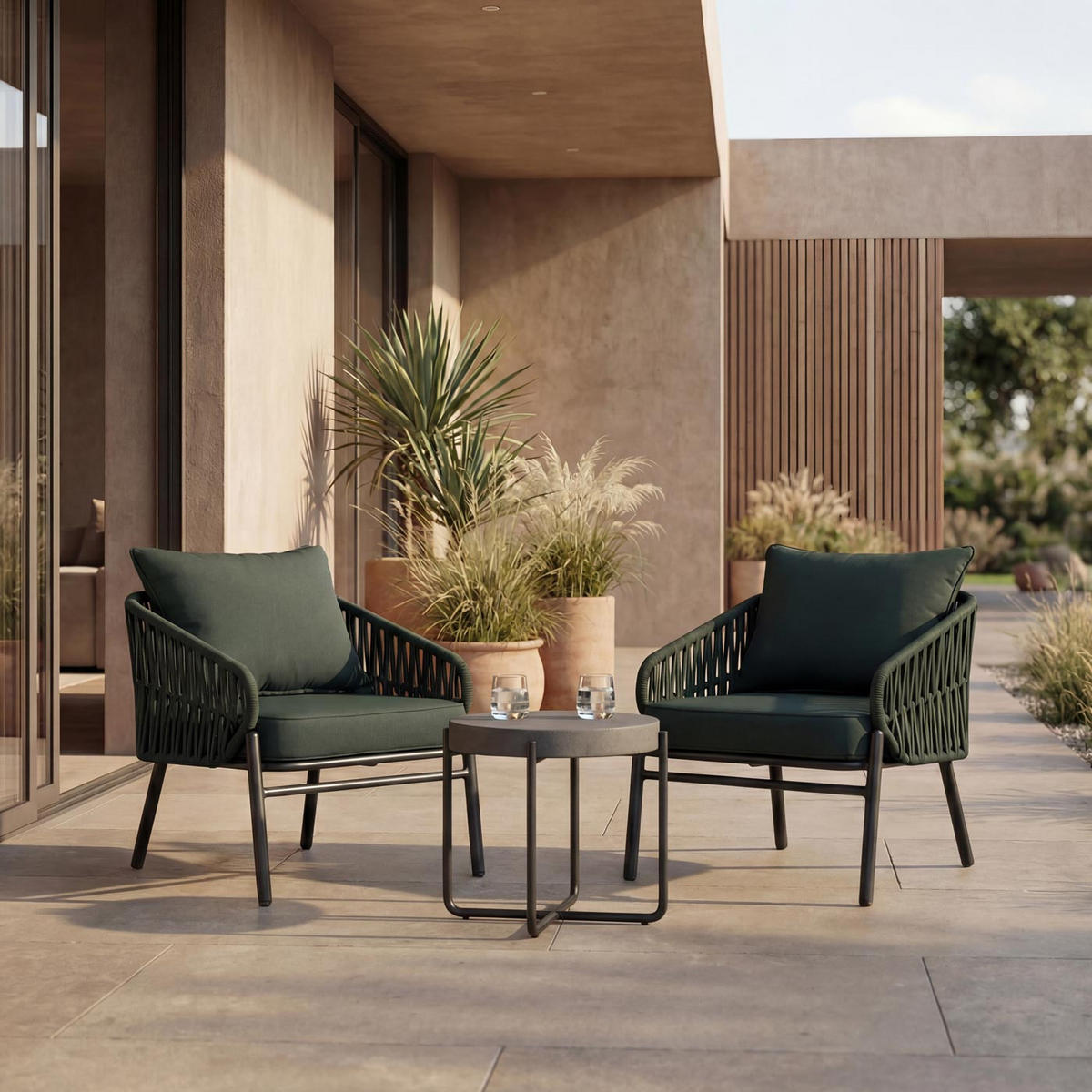 ZAHRADNÍ ŽIDLE Zelená - zelená barva, kov (64/67/70cm) - MCW