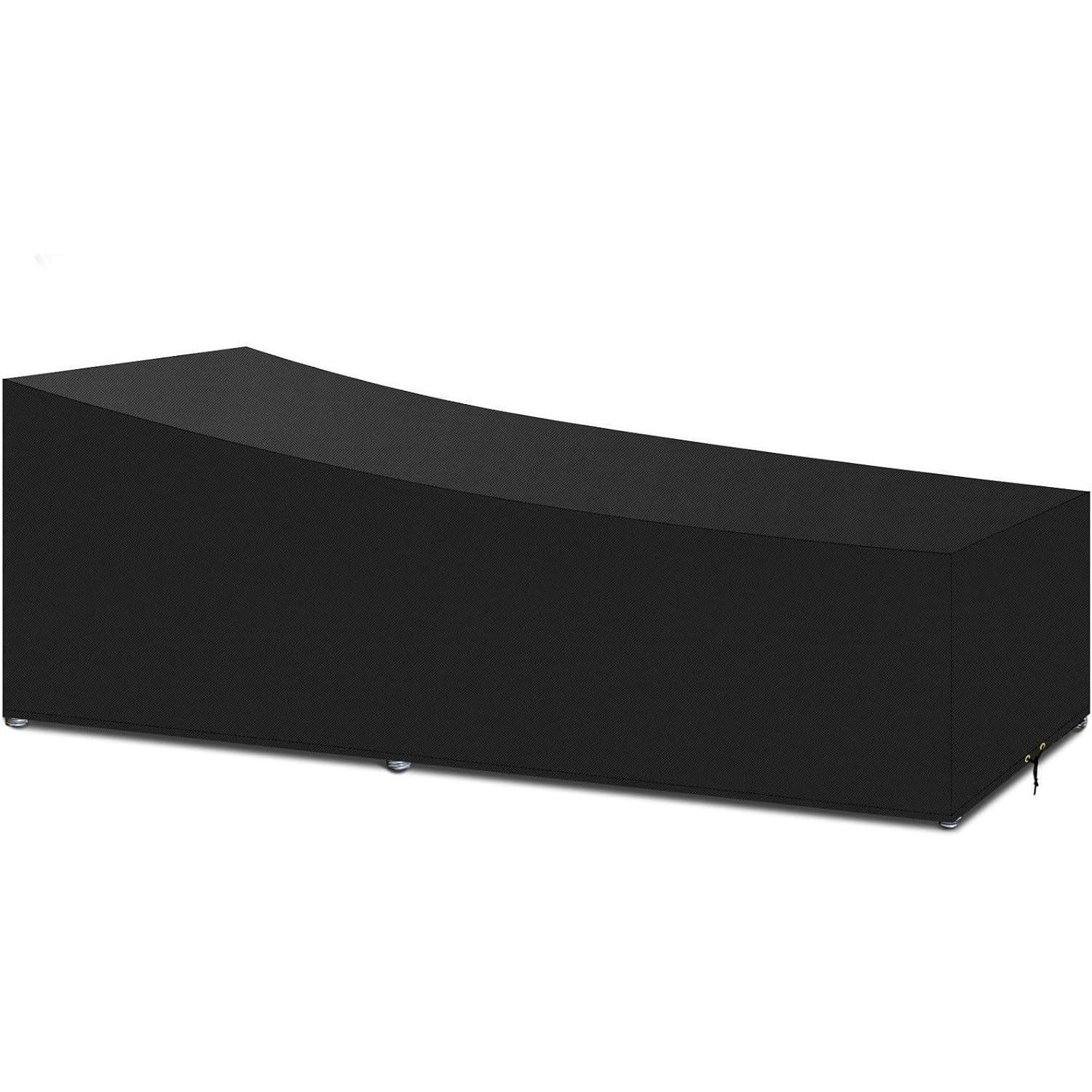 ABDECKHAUBE für Sonnenliege 220 x 80 x 35/55 cm Schwarz - Schwarz, Textil (80/55/220cm)
