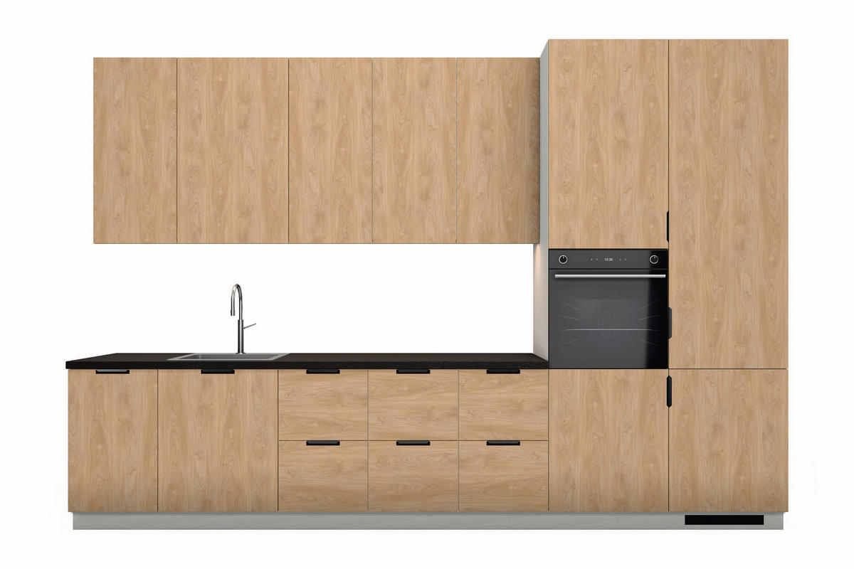 KÜCHENZEILE Sorento Sonoma Eiche & Weiß – 360 cm – KÜ-SORENTOW-002 - Sonoma Eiche, Holzwerkstoff (360/247/58cm) - ROYAL24_MARKT