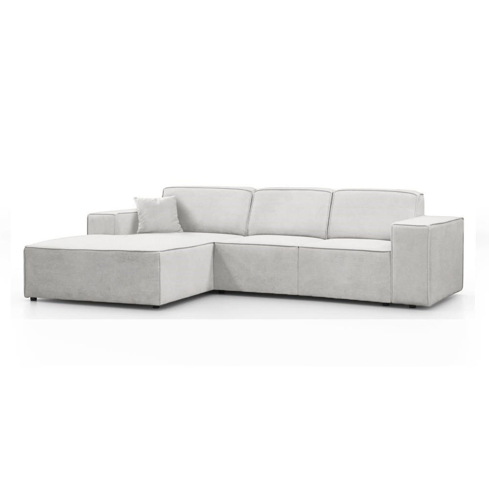 ECKSOFA ohne Schlaffunktion Pedro L beige links - Beige/Schwarz, Kunststoff/Textil (267/170cm) - Beautysofa