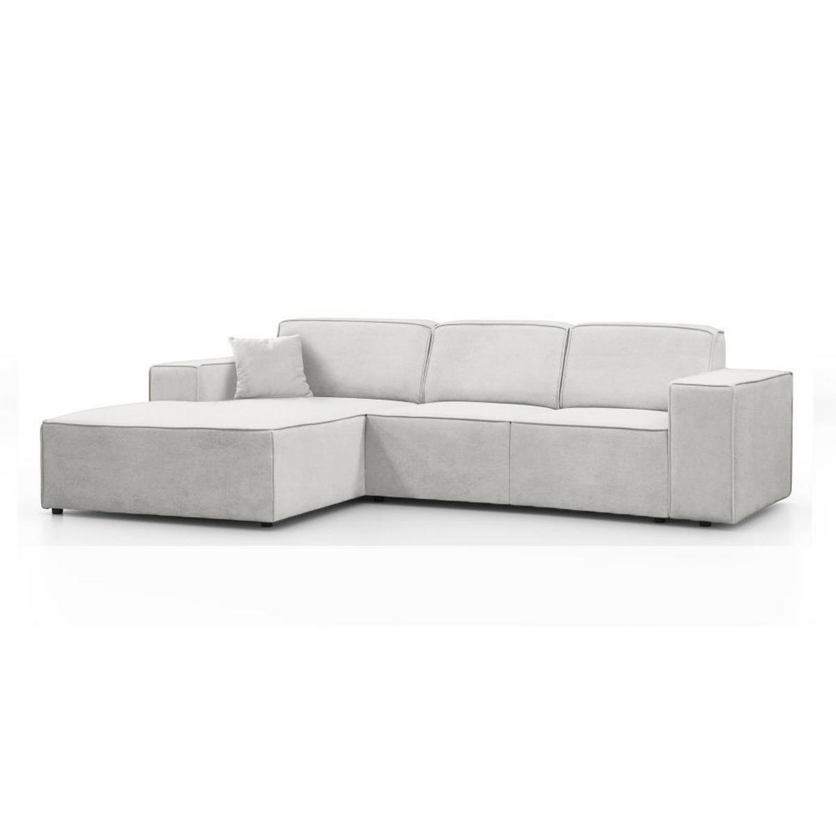 ECKSOFA ohne Schlaffunktion Pedro L beige links - Beige/Schwarz, Kunststoff/Textil (267/170cm) - Beautysofa