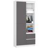 MEHRZWECKSCHRANK Weiß, Grau 80x180x35 cm - Graphitfarben/Weiß, Holzwerkstoff (80/180/35cm) - Akord