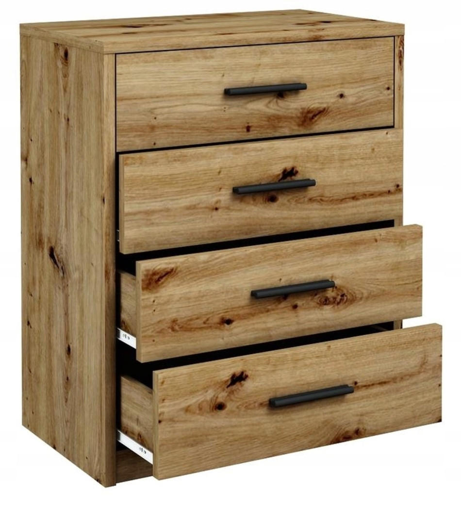 KOMMODE Bodo 4S Artisan Eiche 60/35/75 cm 4 Schubfächer - Eiche Artisan, Holzwerkstoff (60/75/35cm) - Matkam Möbel